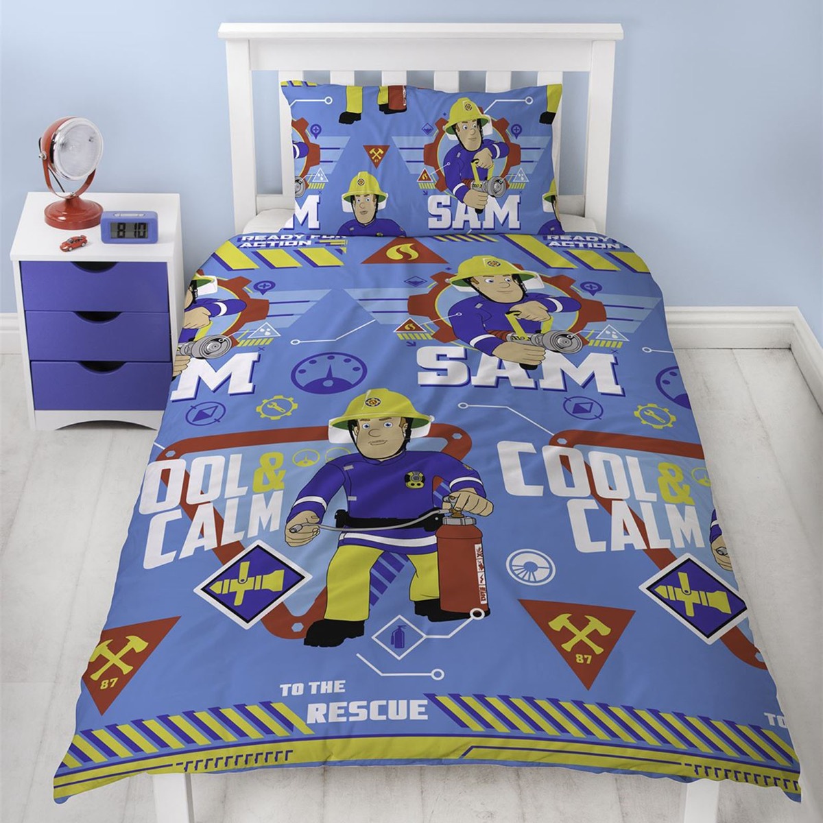 Fireman Sam Duvet Set, Blue – Single