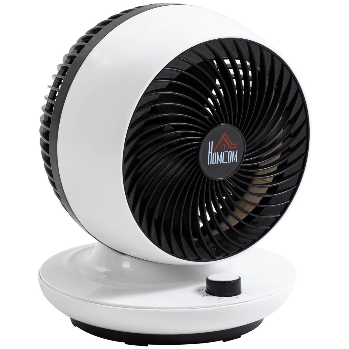 Homcom Oscillating Air Circulator Desk Fan – White