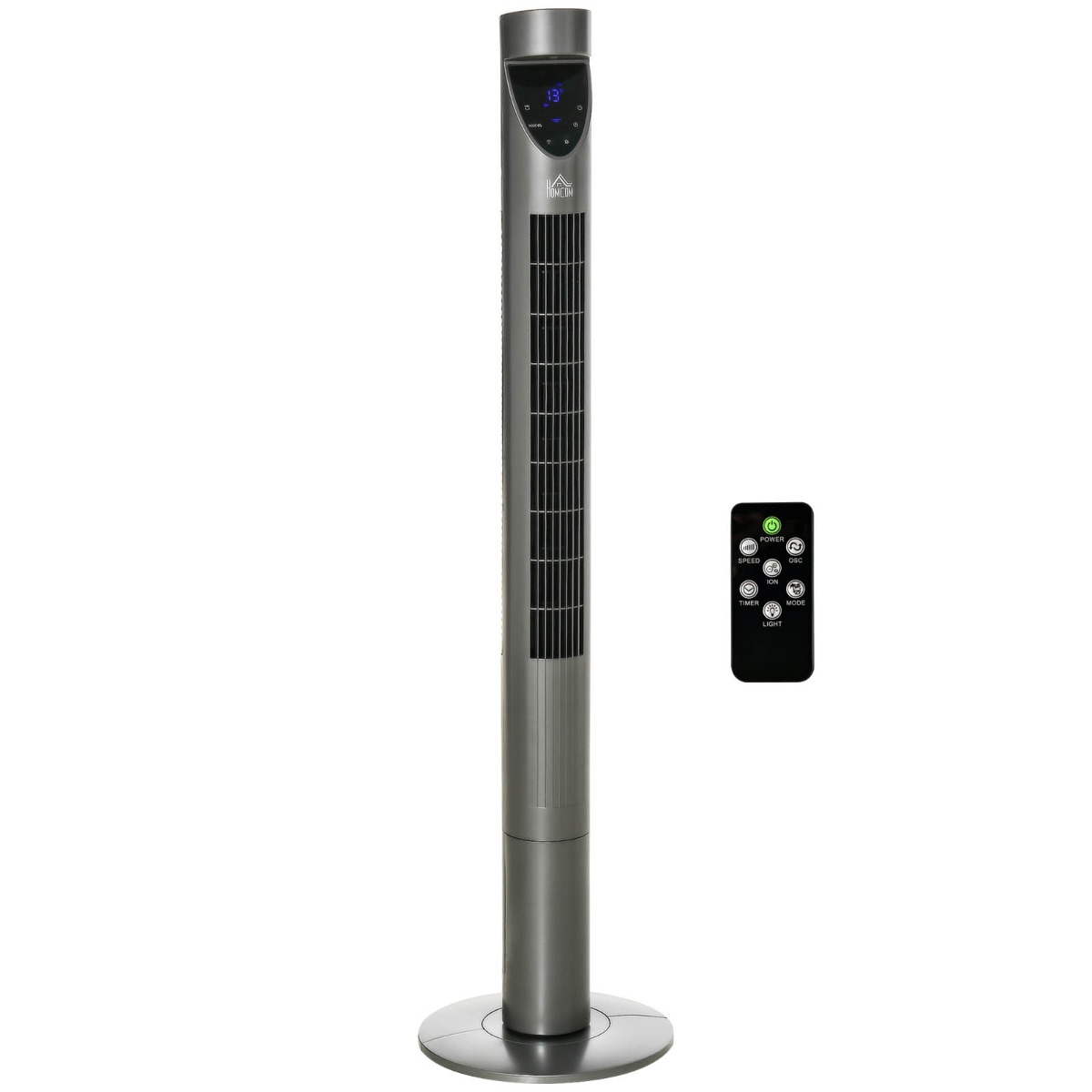 Homcom 46 Ionizing Tower Fan With Air Filter – Grey”