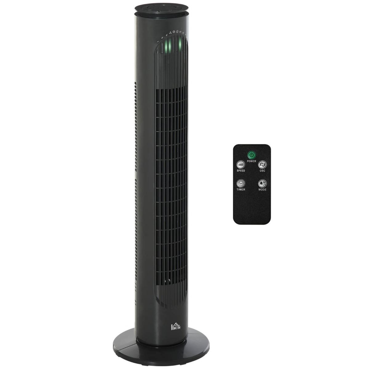 Homcom 30 Oscillating LED Tower Fan – Black”