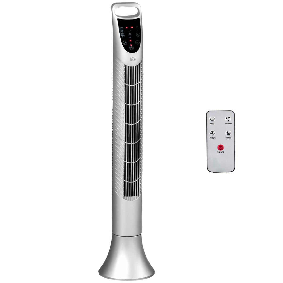 Homcom 36 Oscillating LED Tower Fan – Silver”