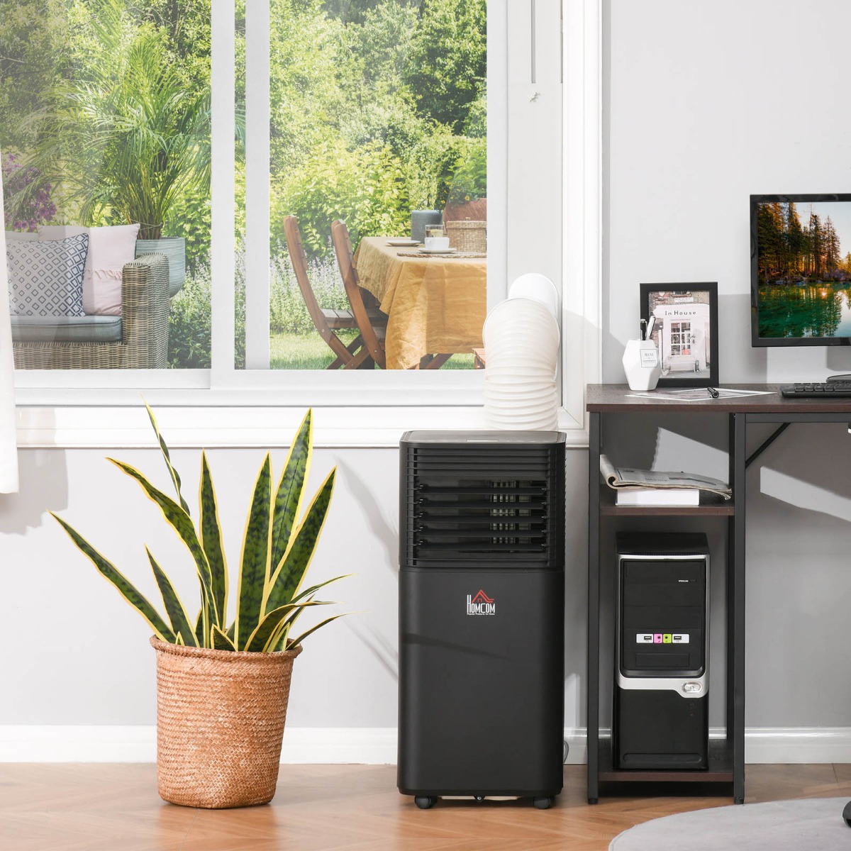 Homcom 4-In-1 Compact Portable LED Air Conditioner Unit – Black