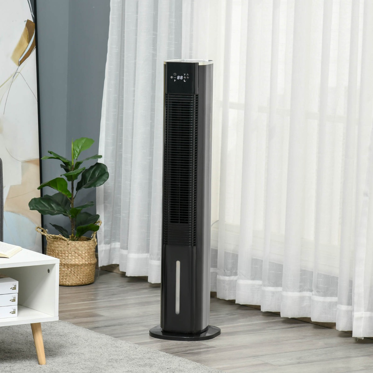 Homcom 42 3-In-1 Portable Air Cooler, Humidifier & Cooling Fan – Black”