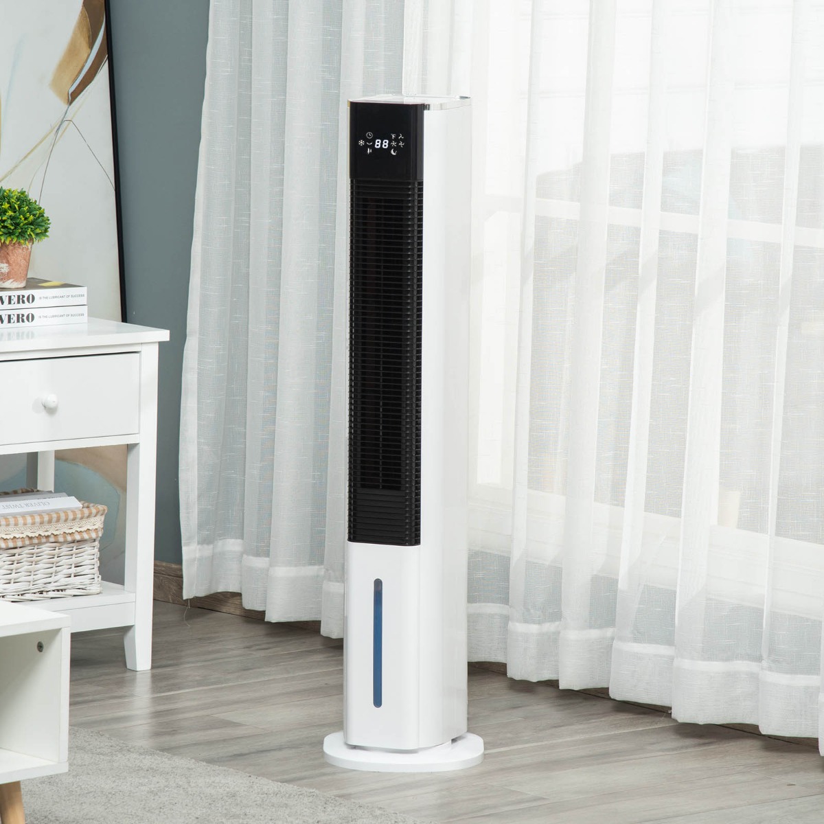 Homcom 42 3-In-1 Portable Air Cooler, Humidifier & Cooling Fan – White”