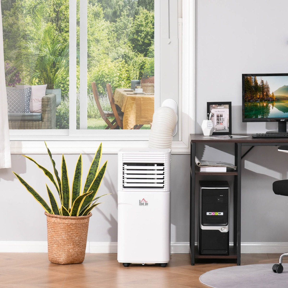 Homcom 4-In-1 Portable Air Conditioner Unit, White – 9000 BTU