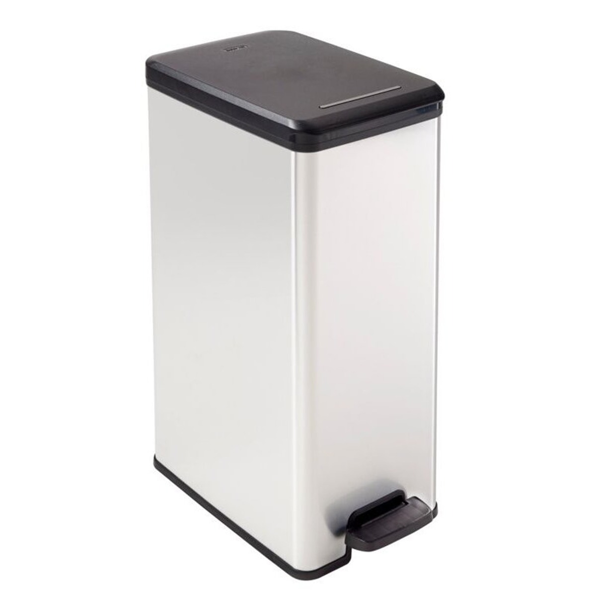 Curver Slim Line Stainless Steel Effect Deco Pedal Bin – 40 Litre