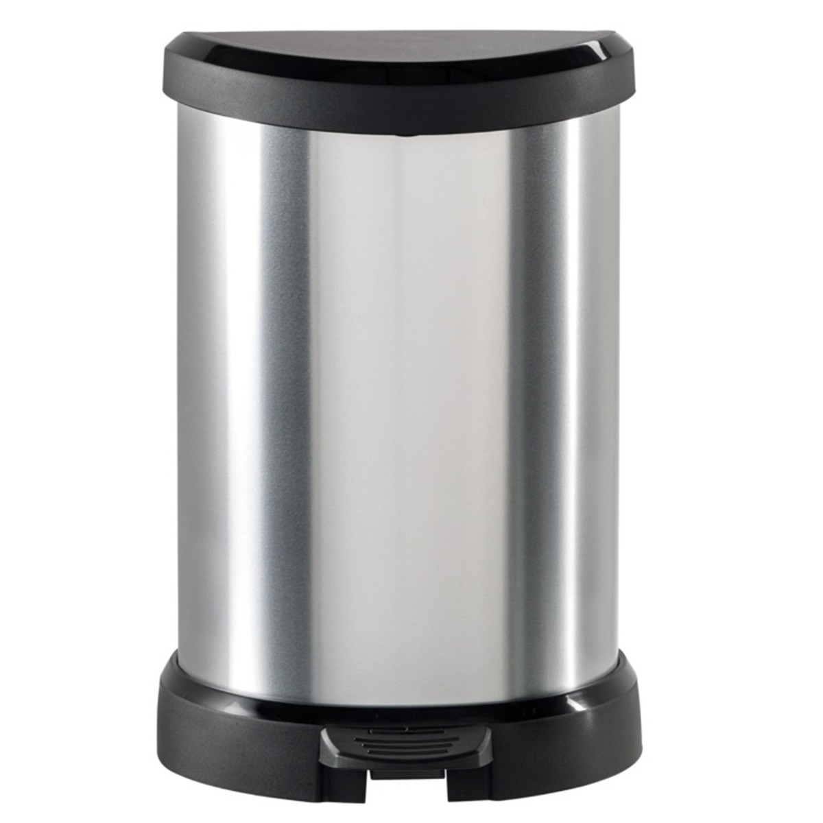 Curver Deco Black & Silver Small Pedal Bin – 20 Litre