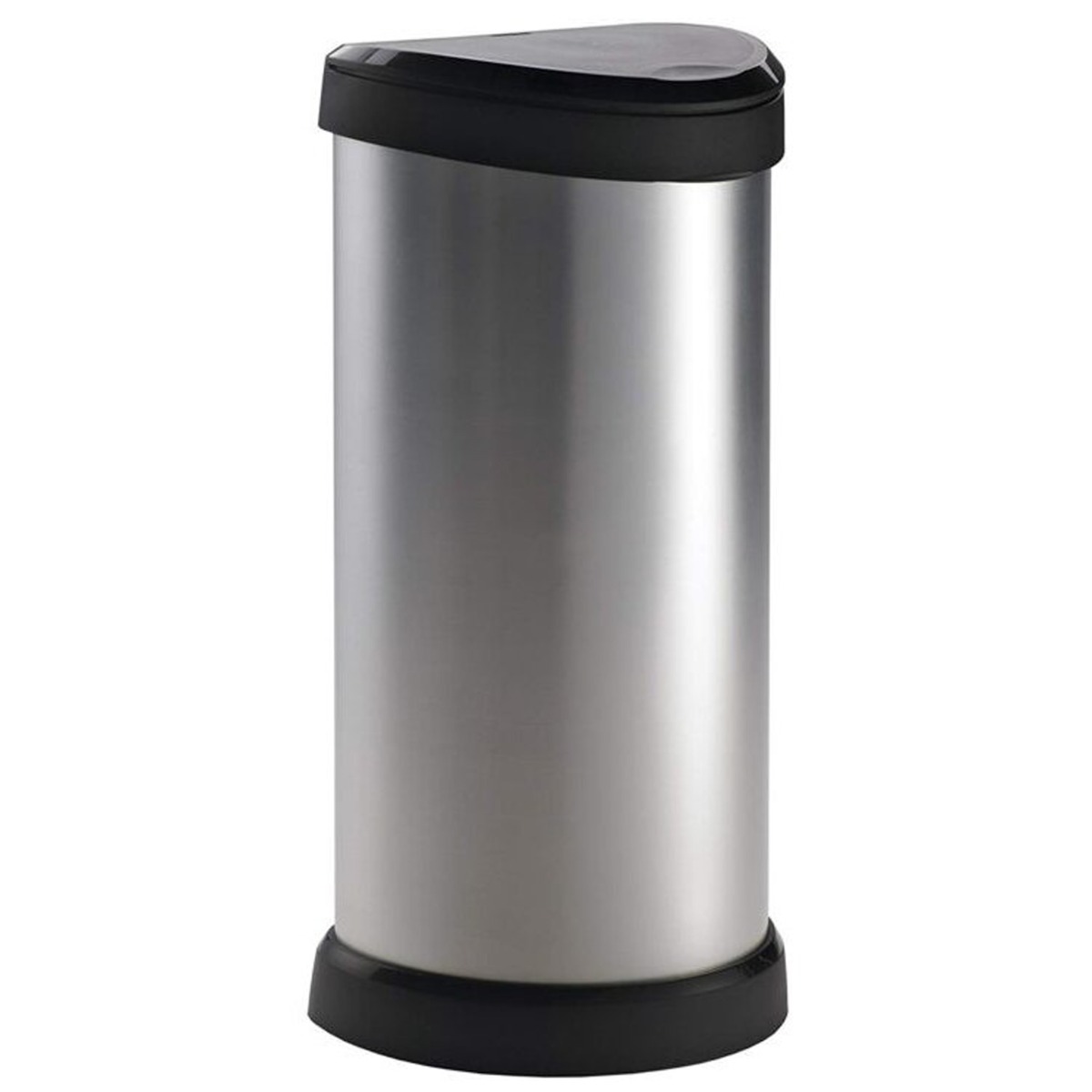 Curver Deco Black & Silver Push Bin – 40 Litre