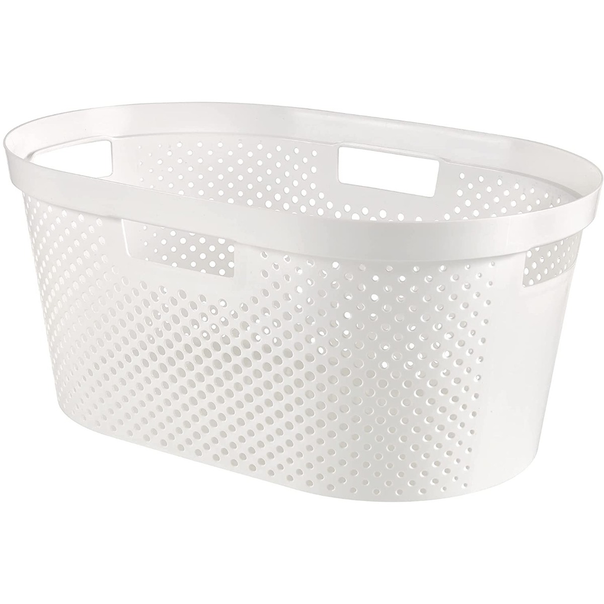 Curver Infinity Dots Laundry Basket 40 Litre – White