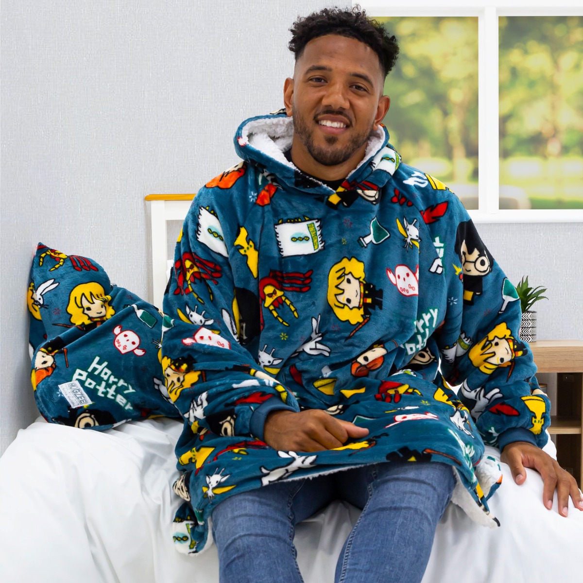 Harry Potter Hoodie Blanket, Blue – Adults