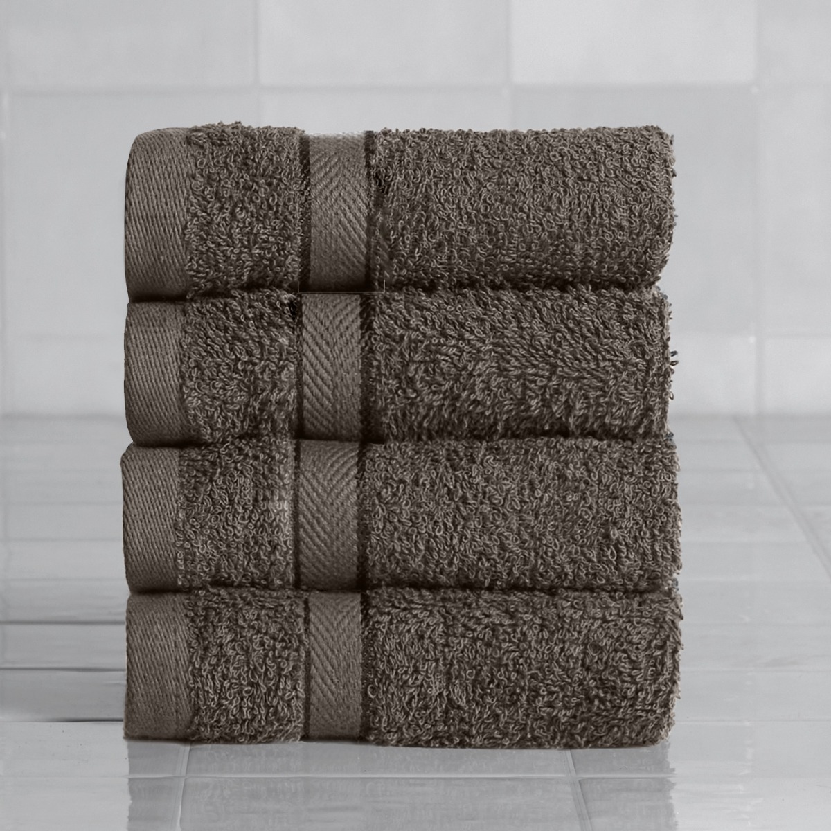OHS 100% Cotton 4 Pack Face Cloths – Charcoal