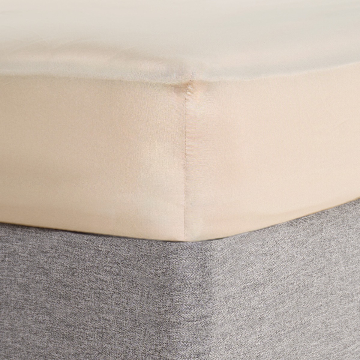 OHS Easy Care Polycotton Deep Fitted Sheet, Stone – SIngle