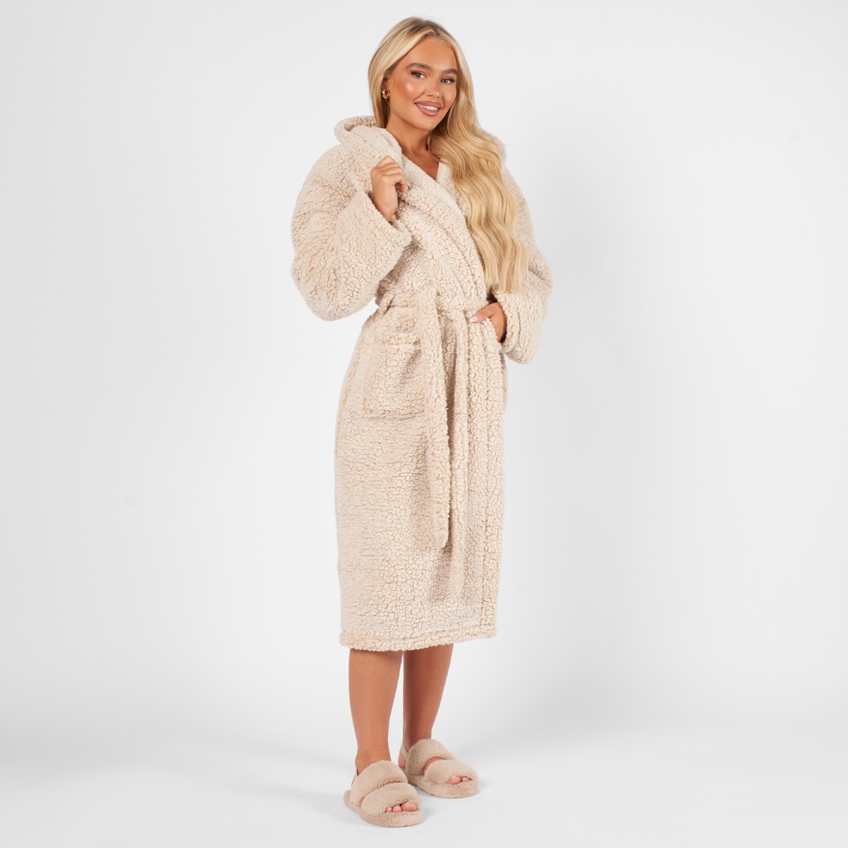 OHS Teddy Marl Dressing Gown – Natural