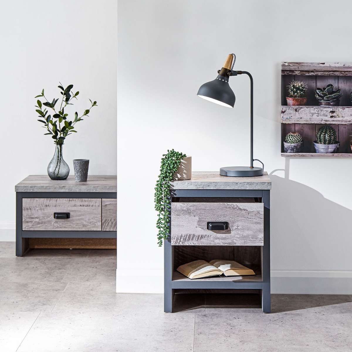 Boston Lamp Table – Grey