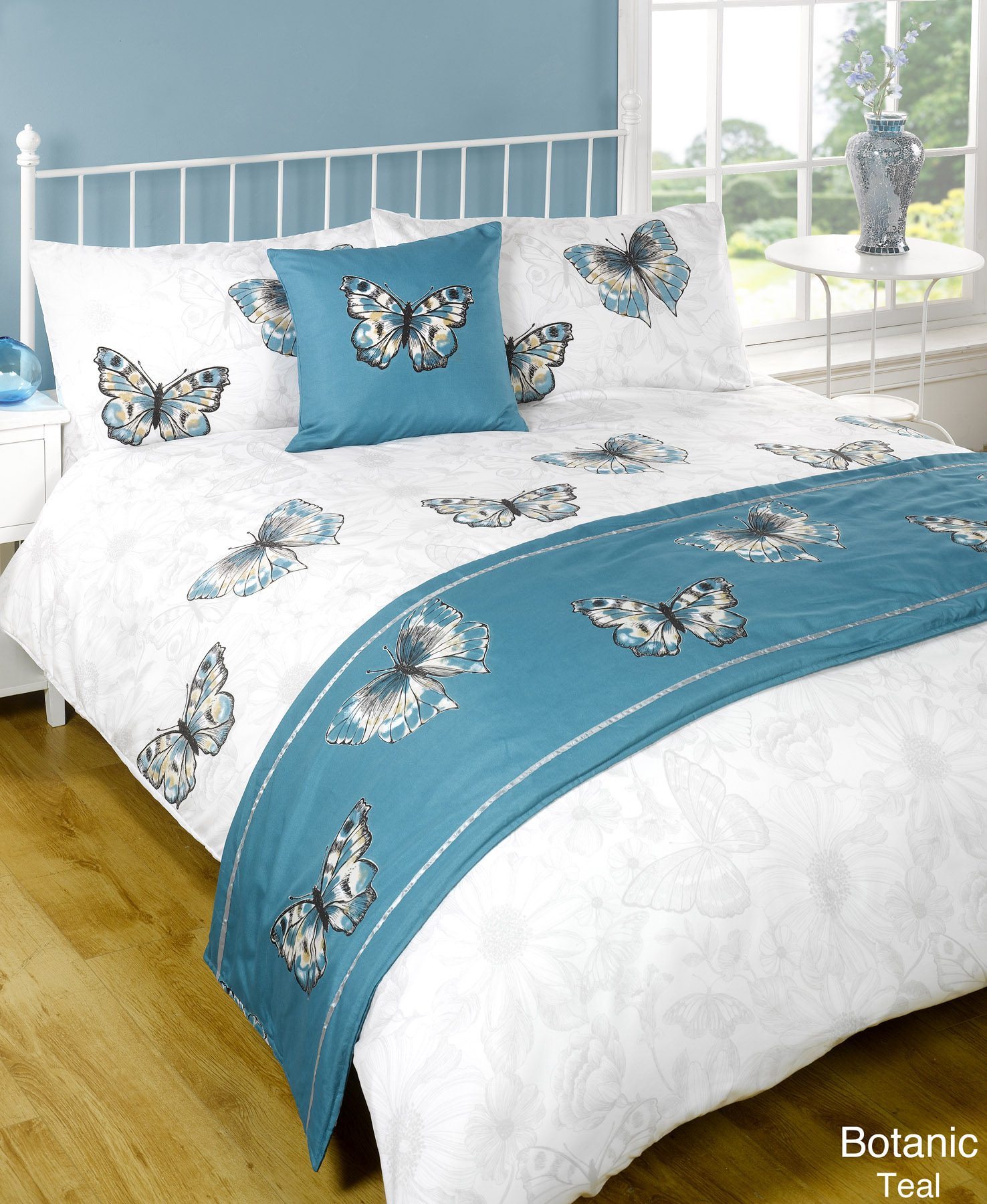 Botanic Bed in a Bag Complete Bedding Set, Teal – Super King