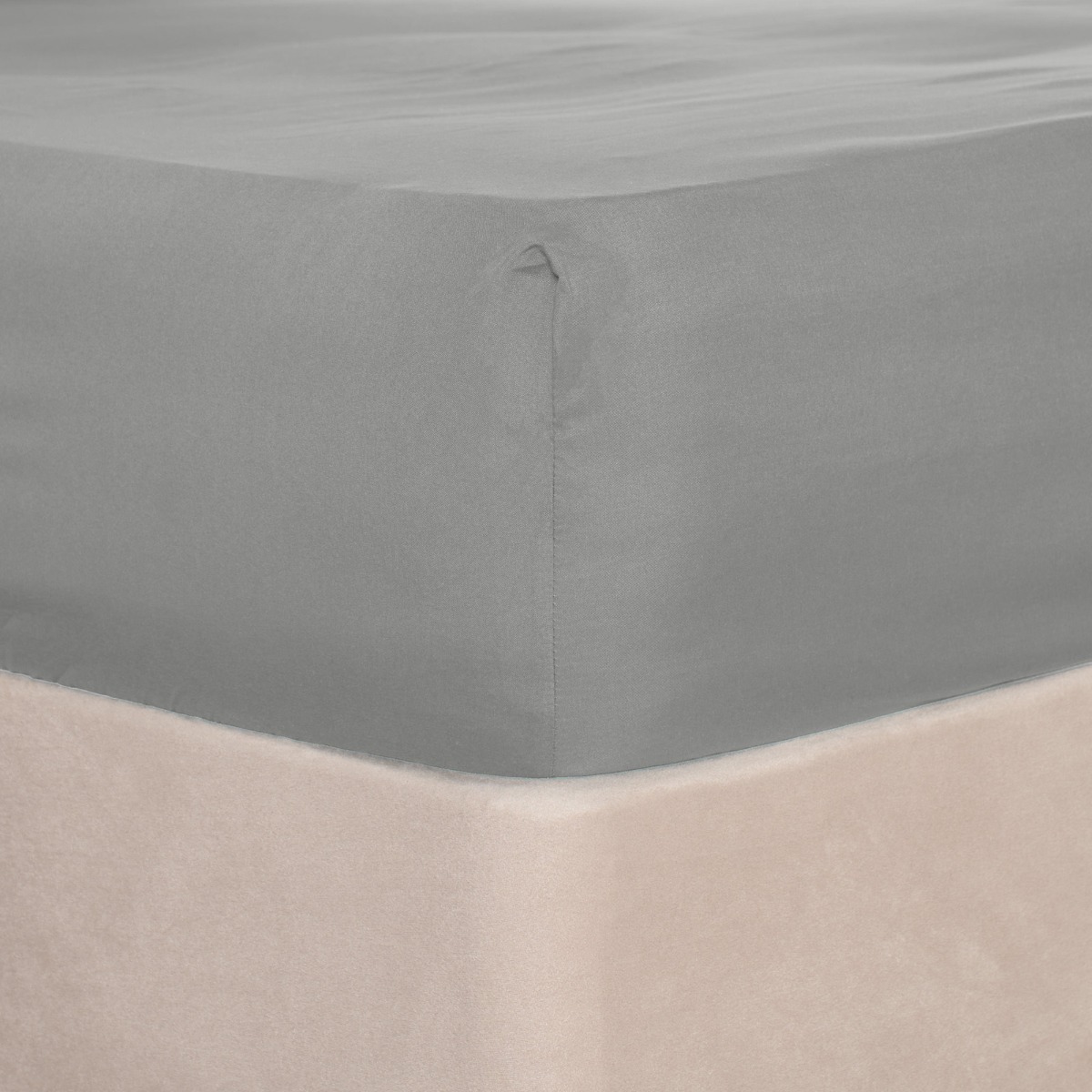 Ohs Plain Dyed Single Fitted Sheet - Grey