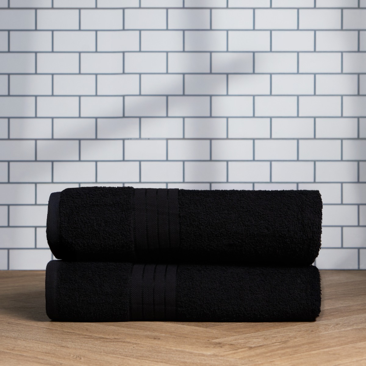 OHS 100% Cotton 2 Jumbo Bath Sheets – Black