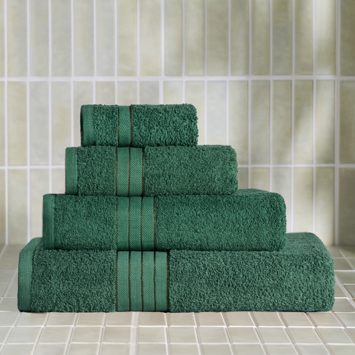 OHS 100% Cotton Face Cloth, Forest Green – 1PC