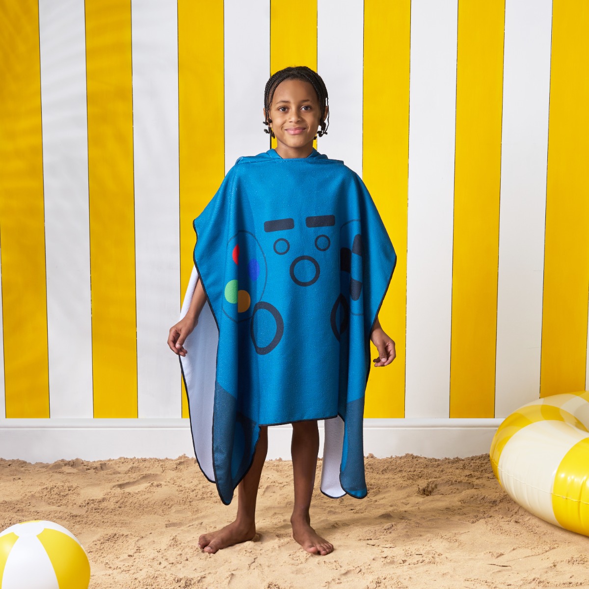 OHS Kids Game Controller Poncho Towel – Blue