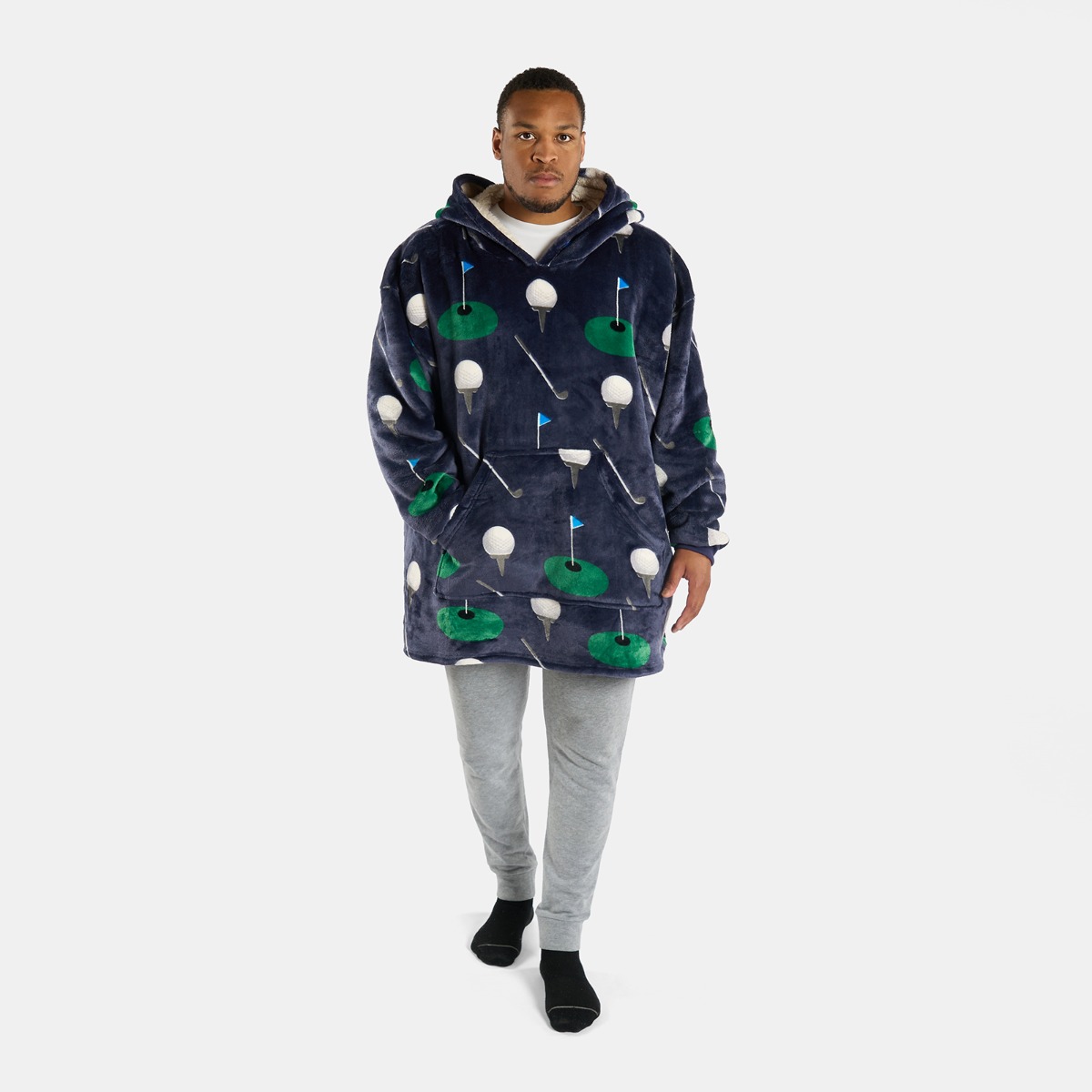 OHS Golf Print Hoodie Blanket – Navy