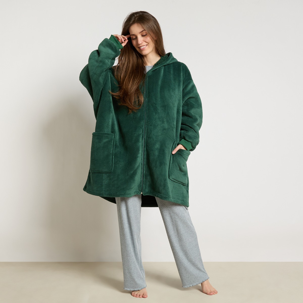 OHS Zipper Hoodie Blanket – Deep Forest Green