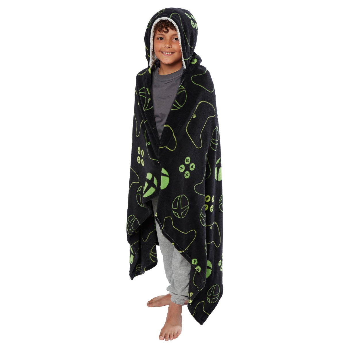 Xbox Elements Gaming Fleece Hooded Throw – Black