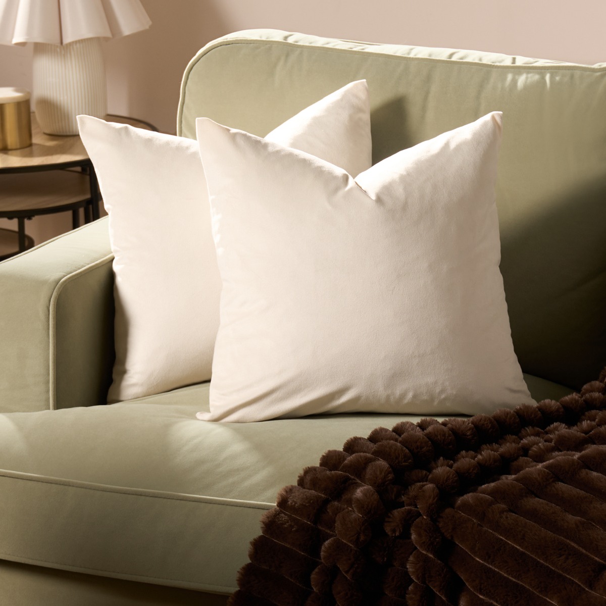 OHS Matte Velvet Cushion Covers, Cream – 45 x 45cm
