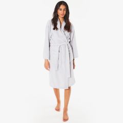 Brentfords Waffle Fleece Dressing Gown, One Size - Silver
