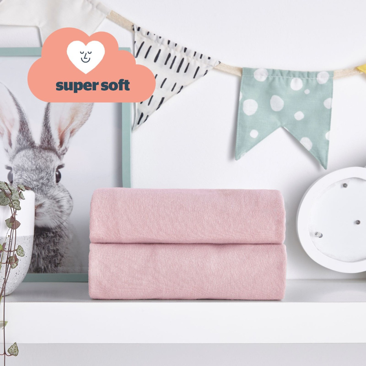 Silentnight Safe Nights 2 Pack Fitted Sheet, Moses Basket - Pink>