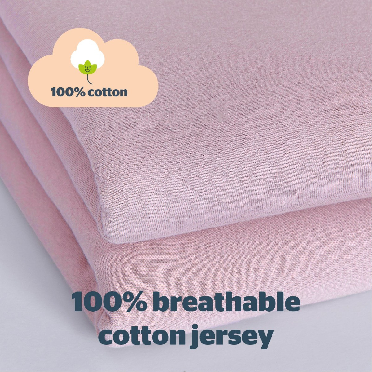 Silentnight Safe Nights 2 Pack Fitted Sheet, Moses Basket - Pink>