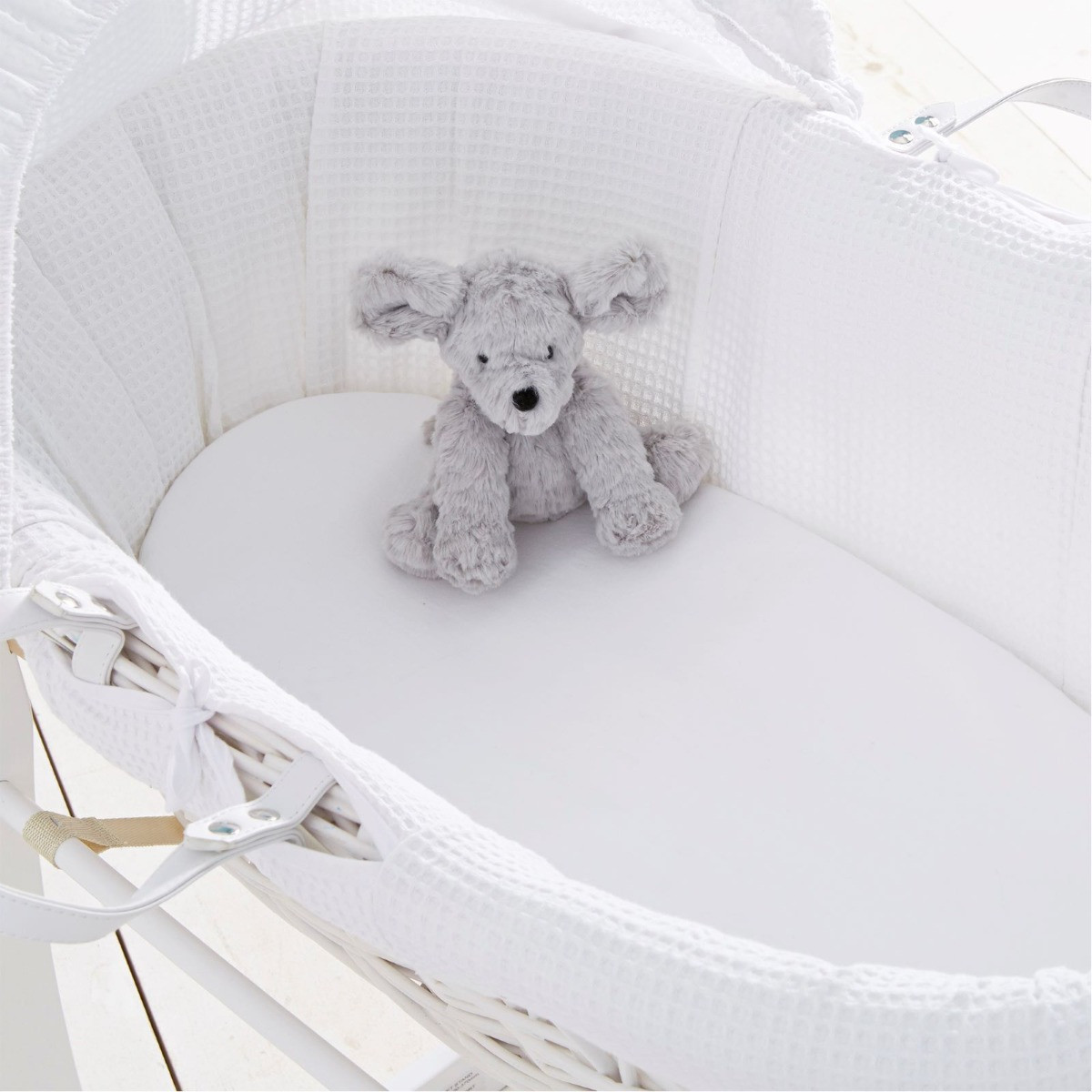 Silentnight Safe Nights 2 Pack Fitted Sheet, Moses Basket - White>