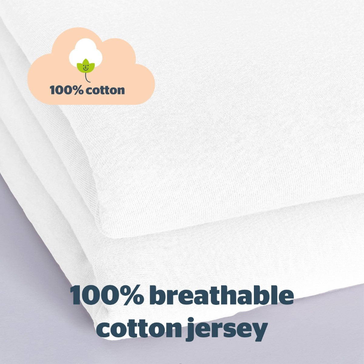 Silentnight Safe Nights 2 Pack Fitted Sheet, Moses Basket - White>