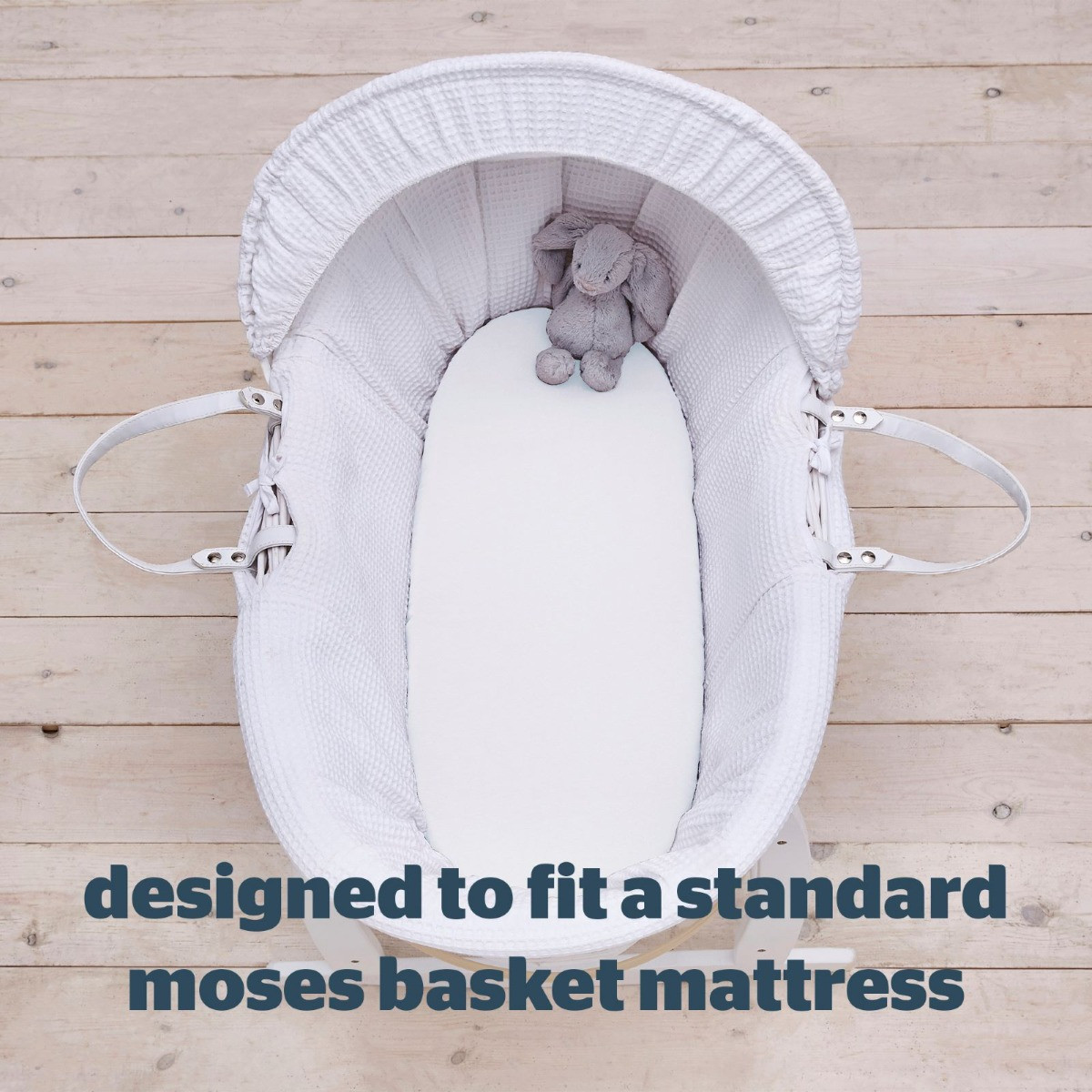 Silentnight Safe Nights 2 Pack Fitted Sheet, Moses Basket - White>