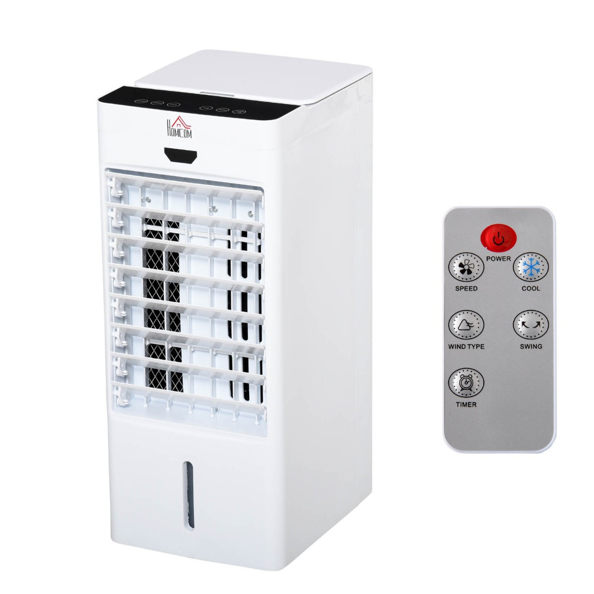 Homcom Portable Evaporative Humidifier Air Cooler - White>