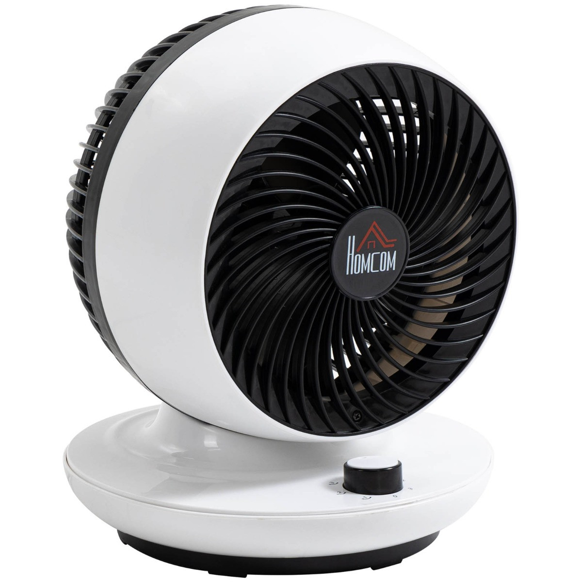 Homcom Oscillating Air Circulator Desk Fan - White>