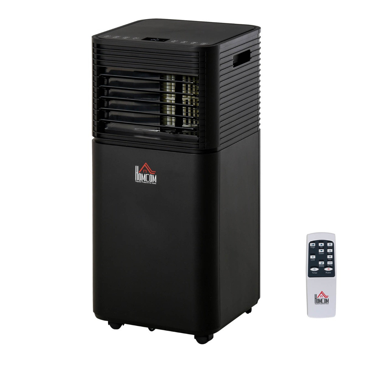 Homcom 4-in-1 Portable Air Conditioner Unit, Black - 7000 BTU>