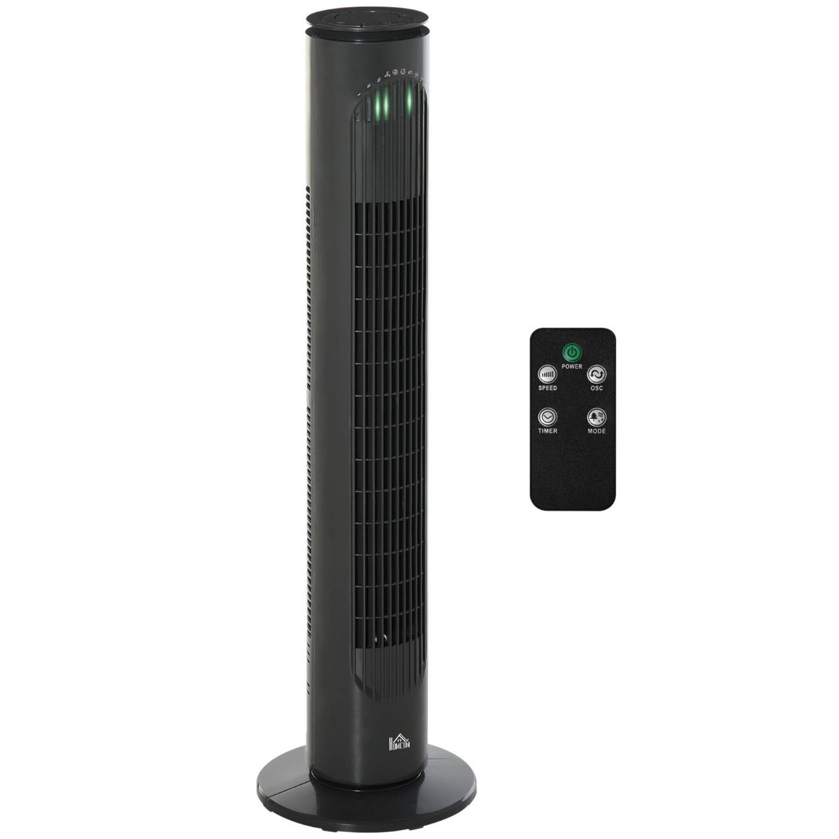 Homcom 30" Oscillating LED Tower Fan - Black>
