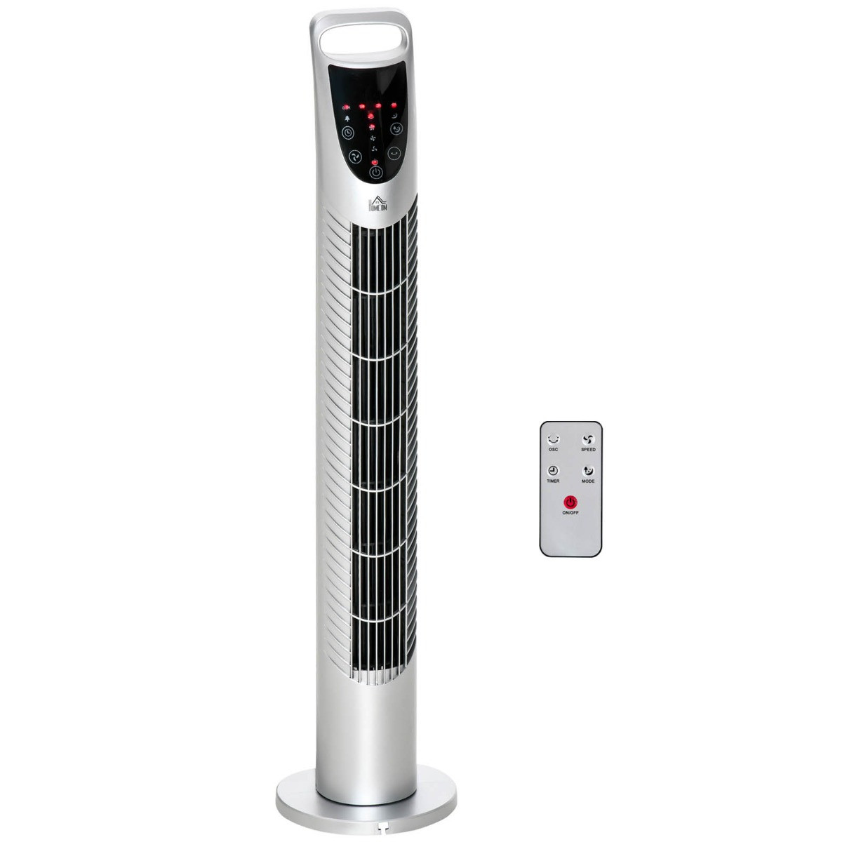 Homcom 30" Oscillating LED Tower Fan - Silver>
