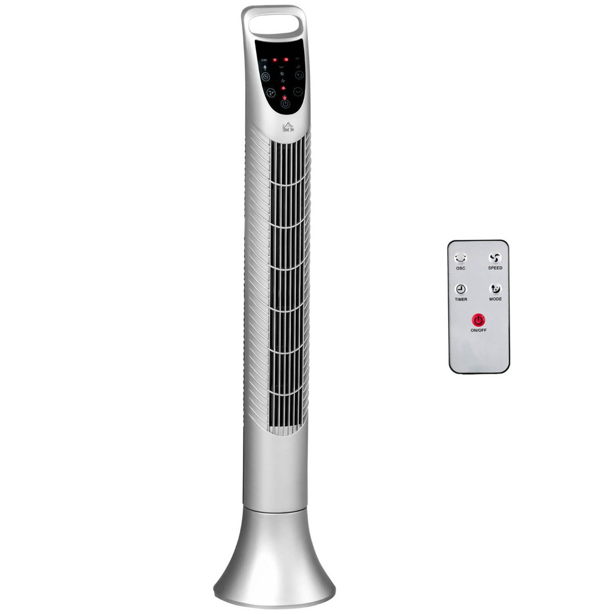 Homcom 36" Oscillating LED Tower Fan - Silver>