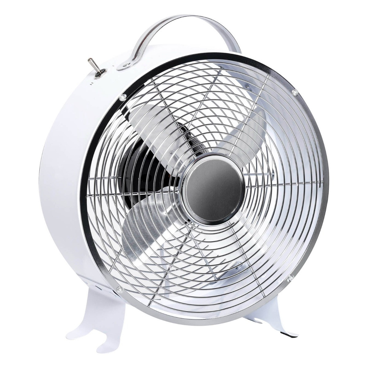 Homcom 26cm Metal Desk Fan - White>