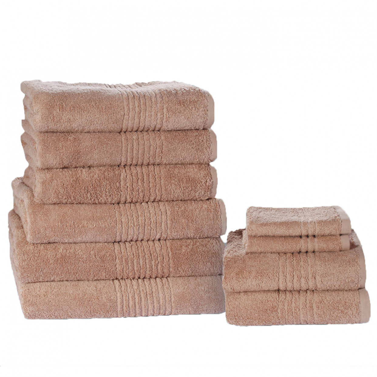 Highams 10 Piece Towel Bale Latte 550GSM>
