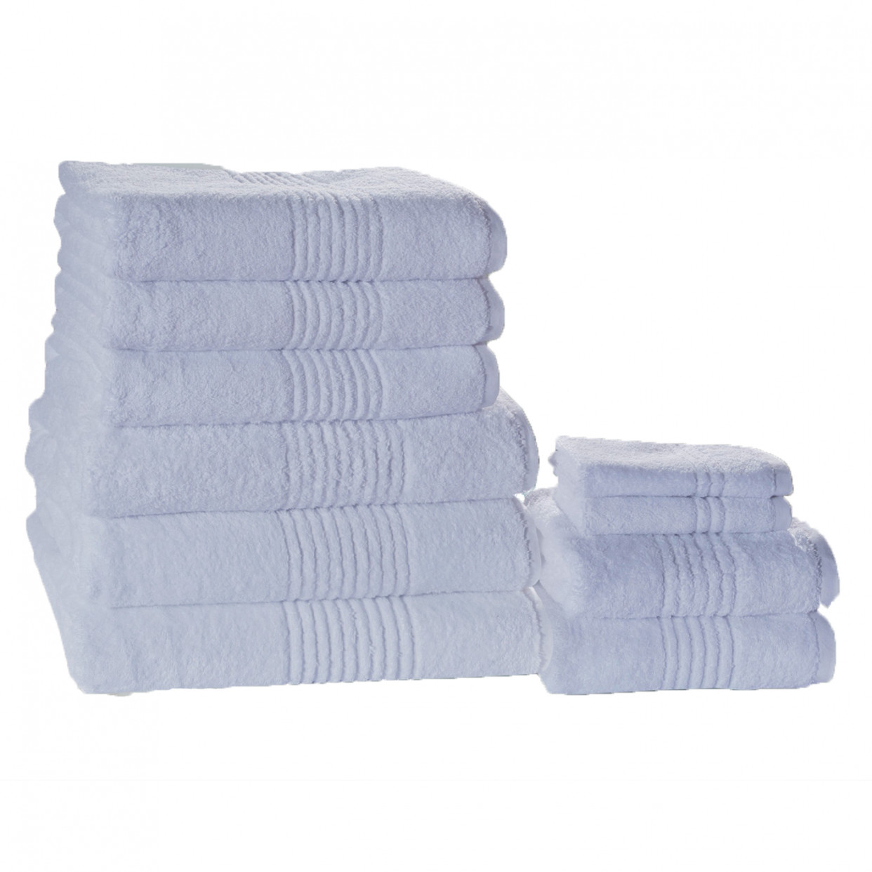 Highams 10 Piece Towel Bale Cotton 550GSM - White>