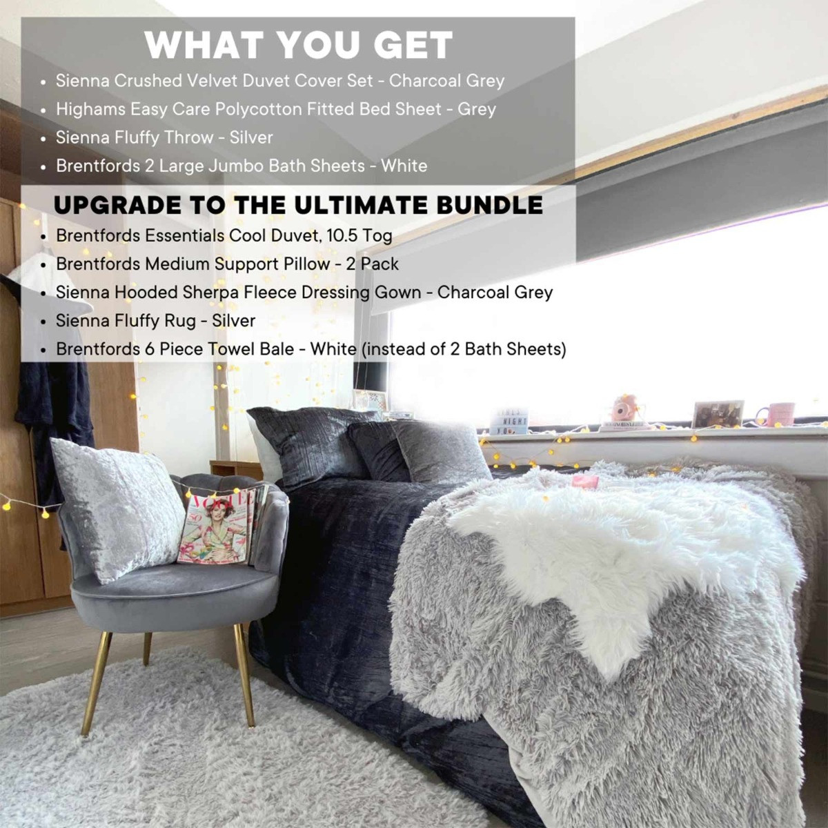 Glam Ultimate Bundle, Grey - Double>