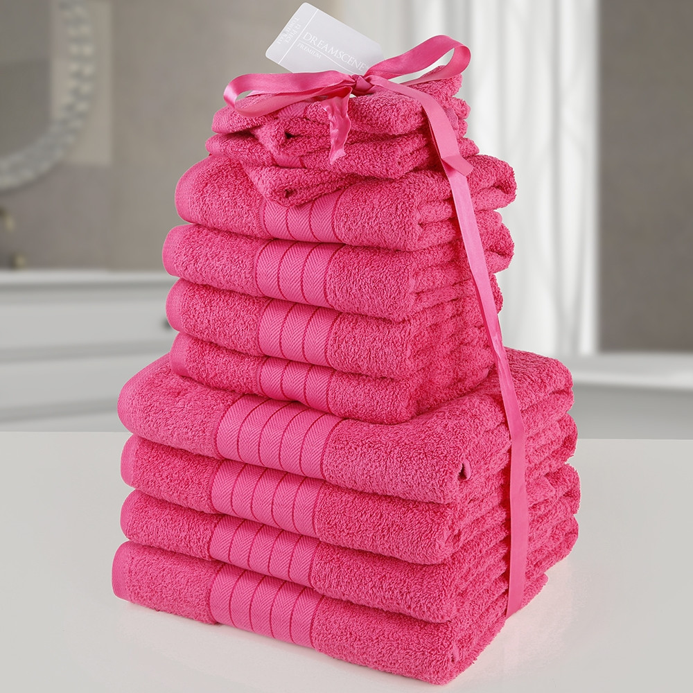 Dreamscene Towel Bale 12 Piece - Hot Pink>
