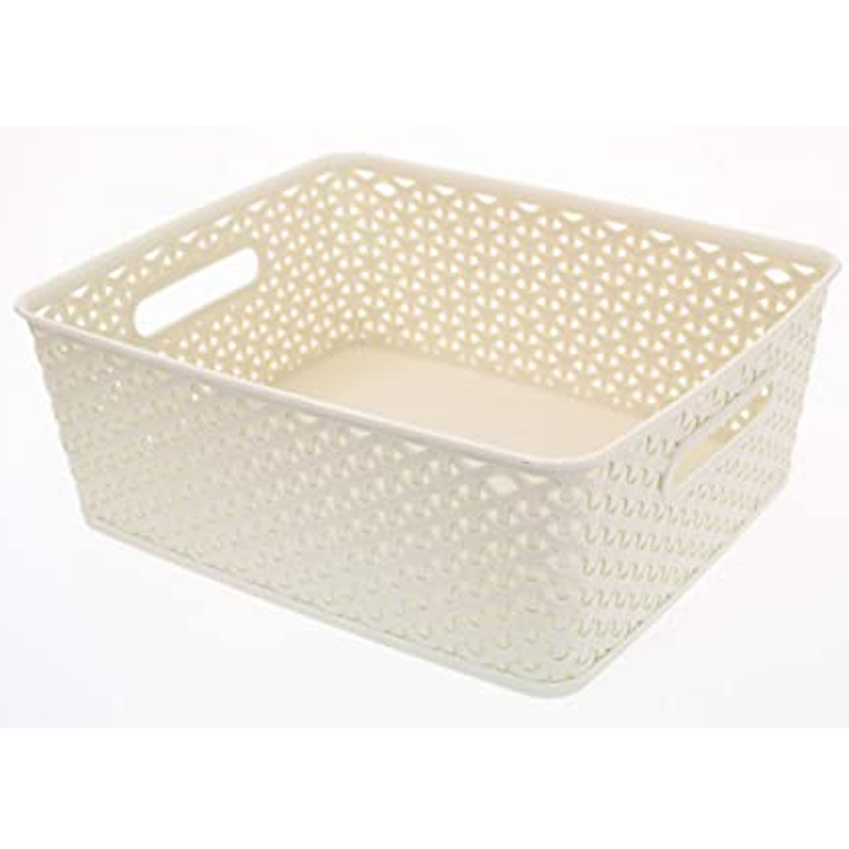 Curver My Style Nestable Rattan Storage Basket 13 Litre Vintage White