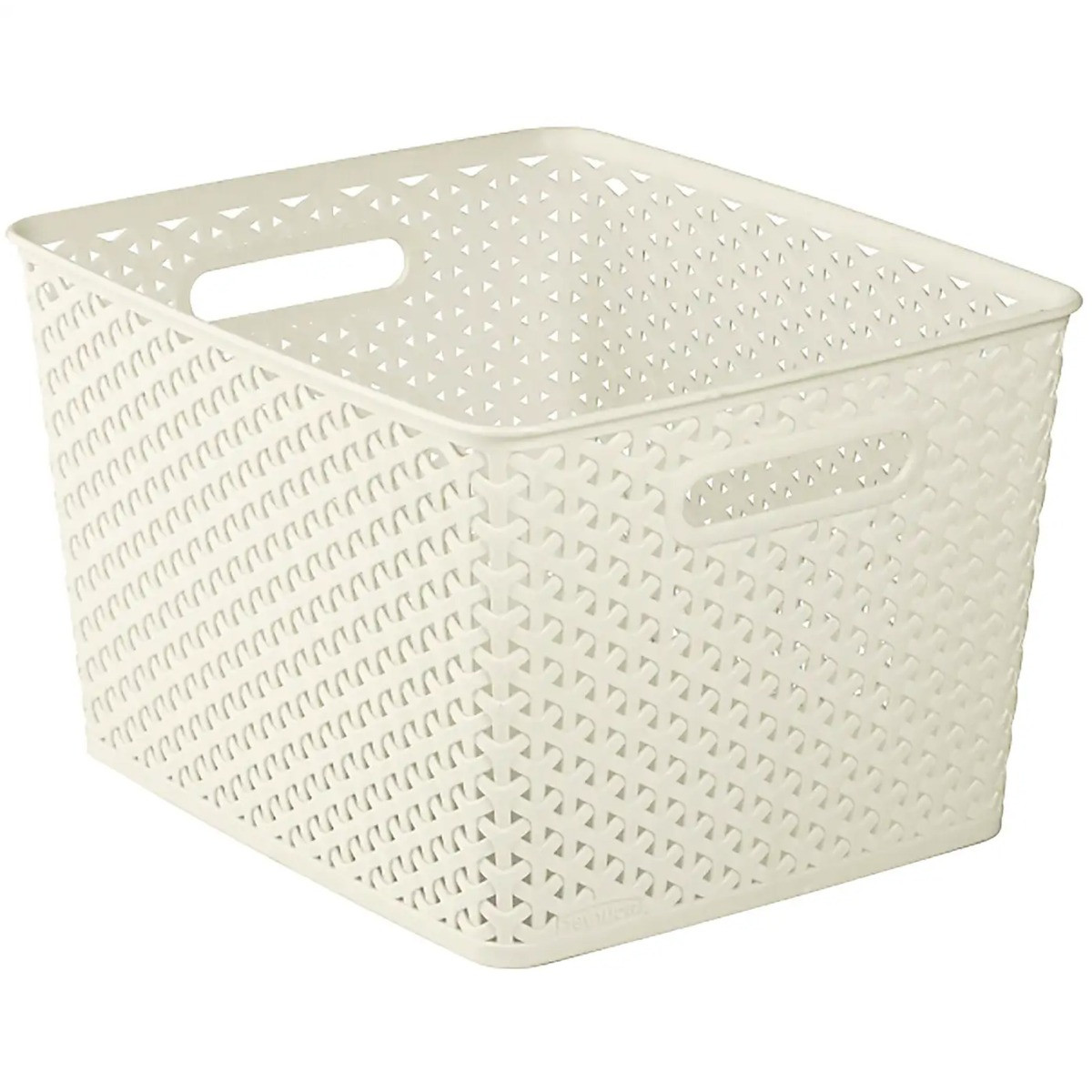 Curver My Style Nestable Rattan Storage Basket 18 Litre - Vintage White>