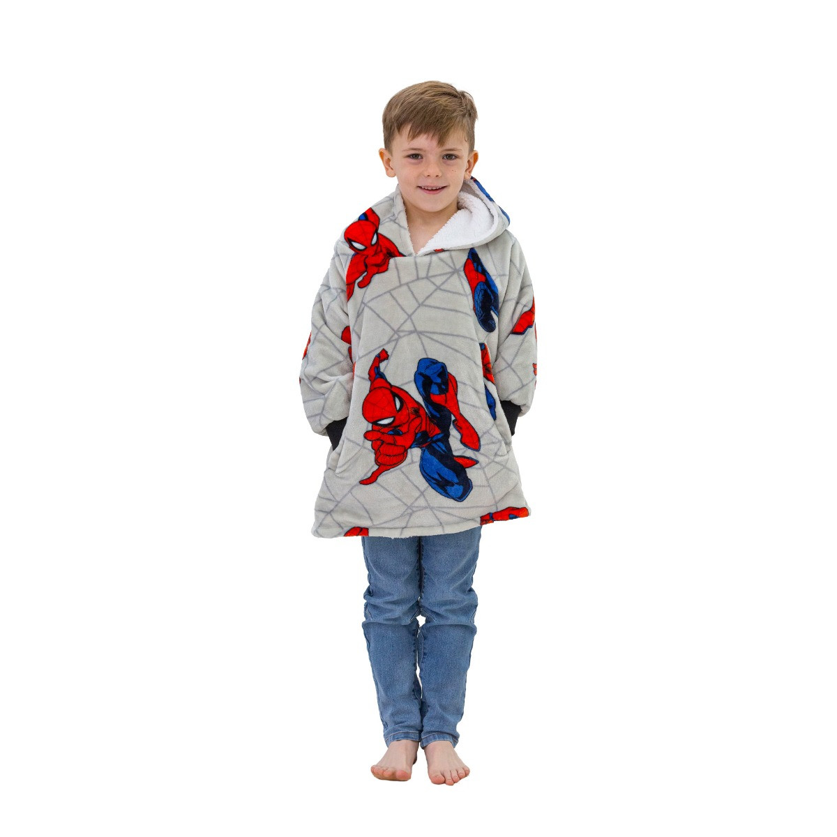 Spiderman Webshooter Hoodie Blanket, Grey - Kids>
