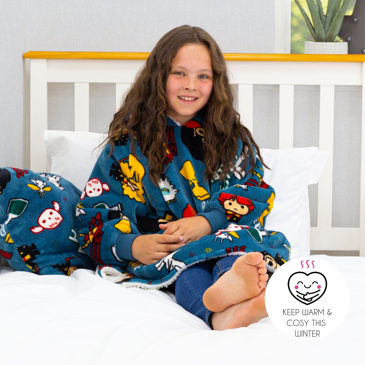Harry Potter Hoodie Blanket, Kids - Blue>