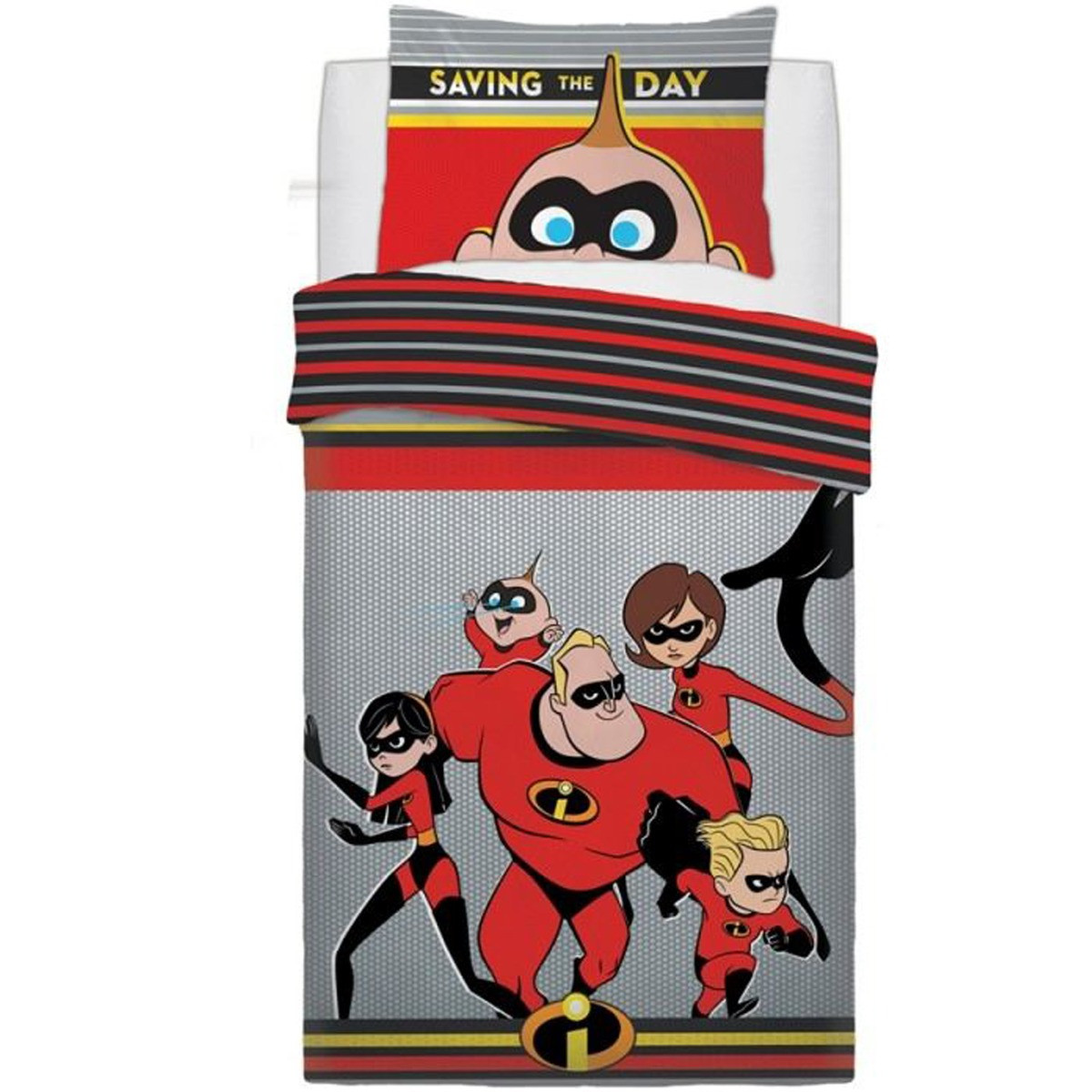 Disney The Incredibles Duvet Set, Grey - Single>
