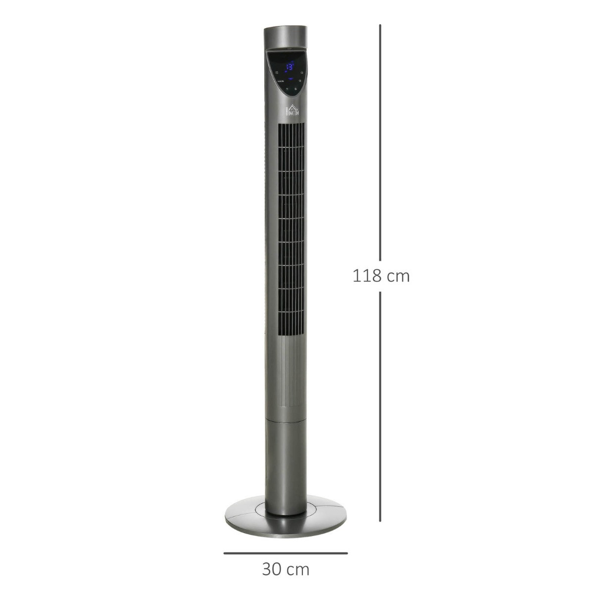 Homcom 46" Ionizing Tower Fan With Air Filter - Grey>